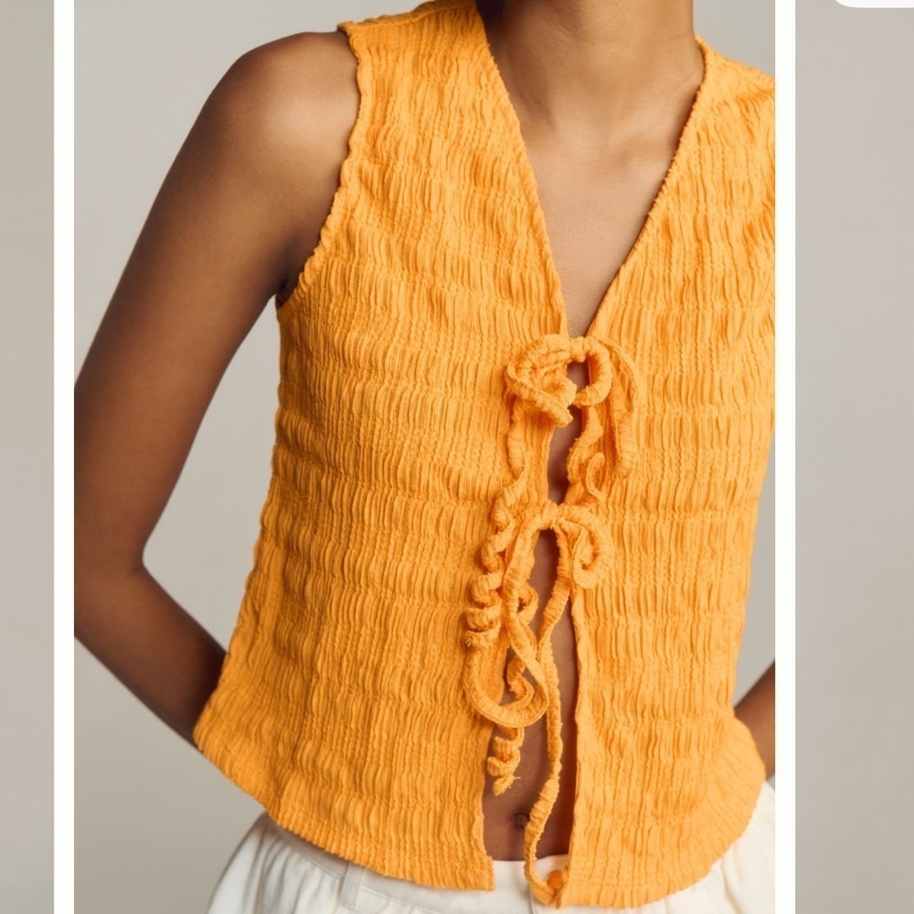 Anthropologie Timeless Sleeveless Fairycore Front-Tie Tank Top Women Size Large
